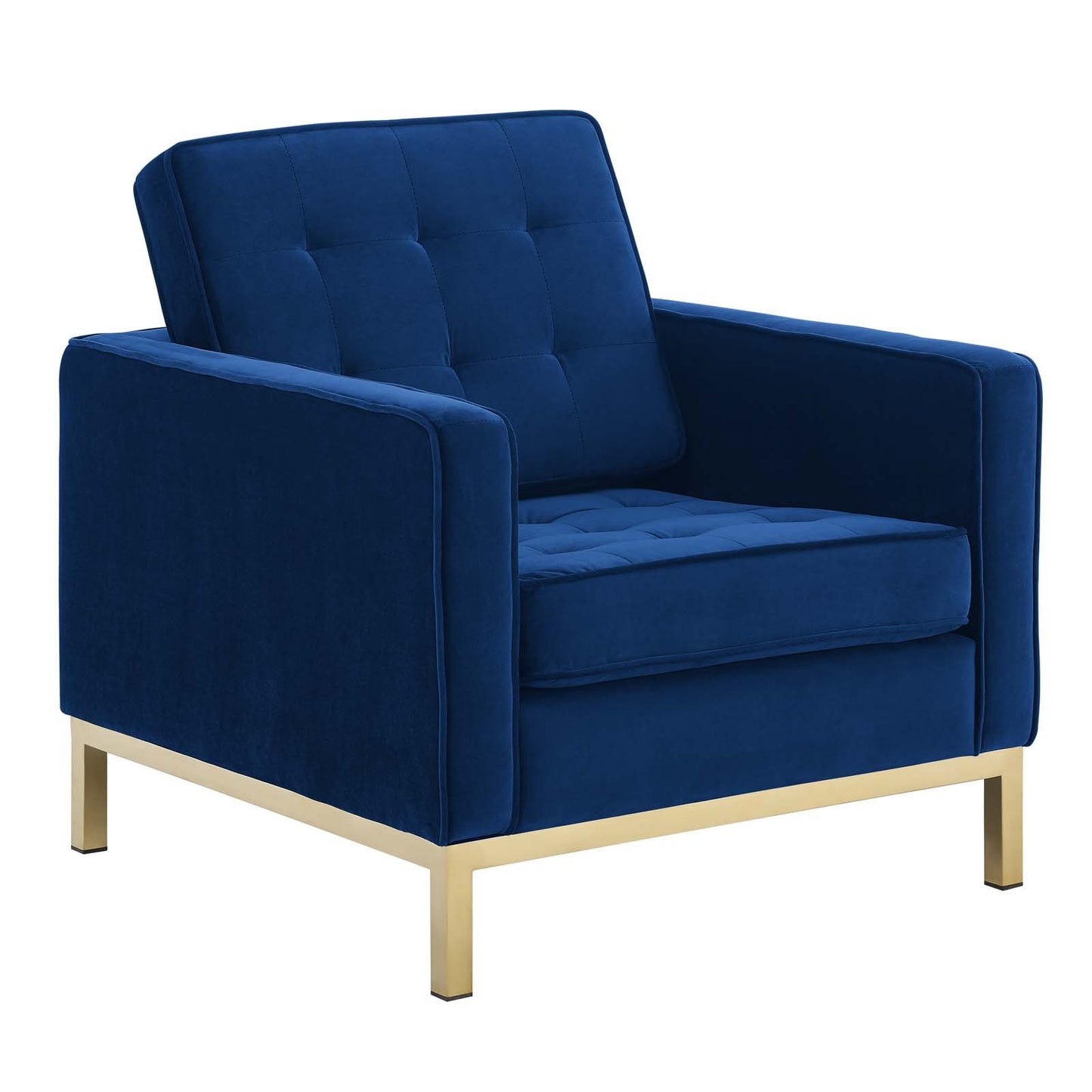 Modway Loft Gold Stainless Steel Performance Velvet Armchair