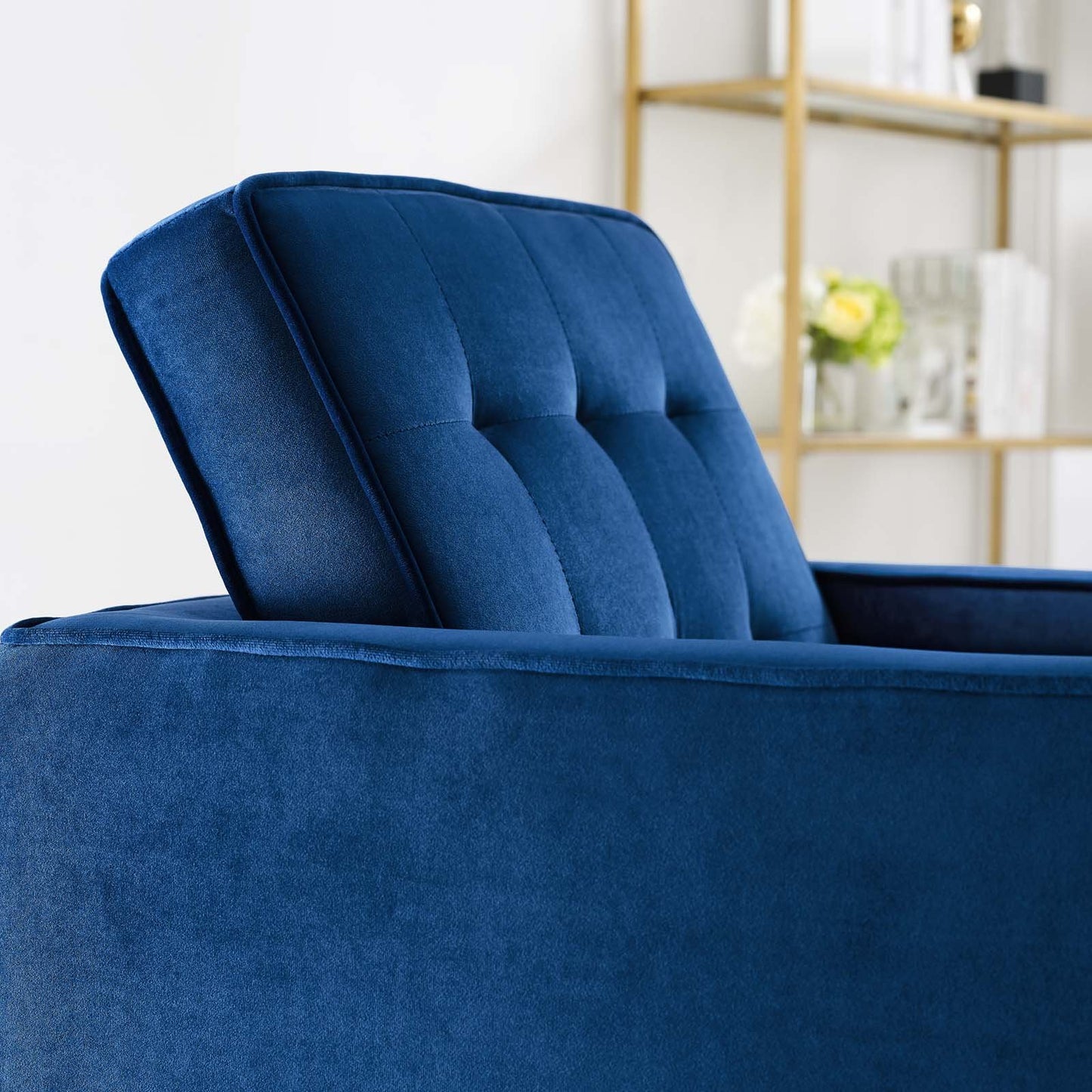 Modway Loft Gold Stainless Steel Performance Velvet Armchair