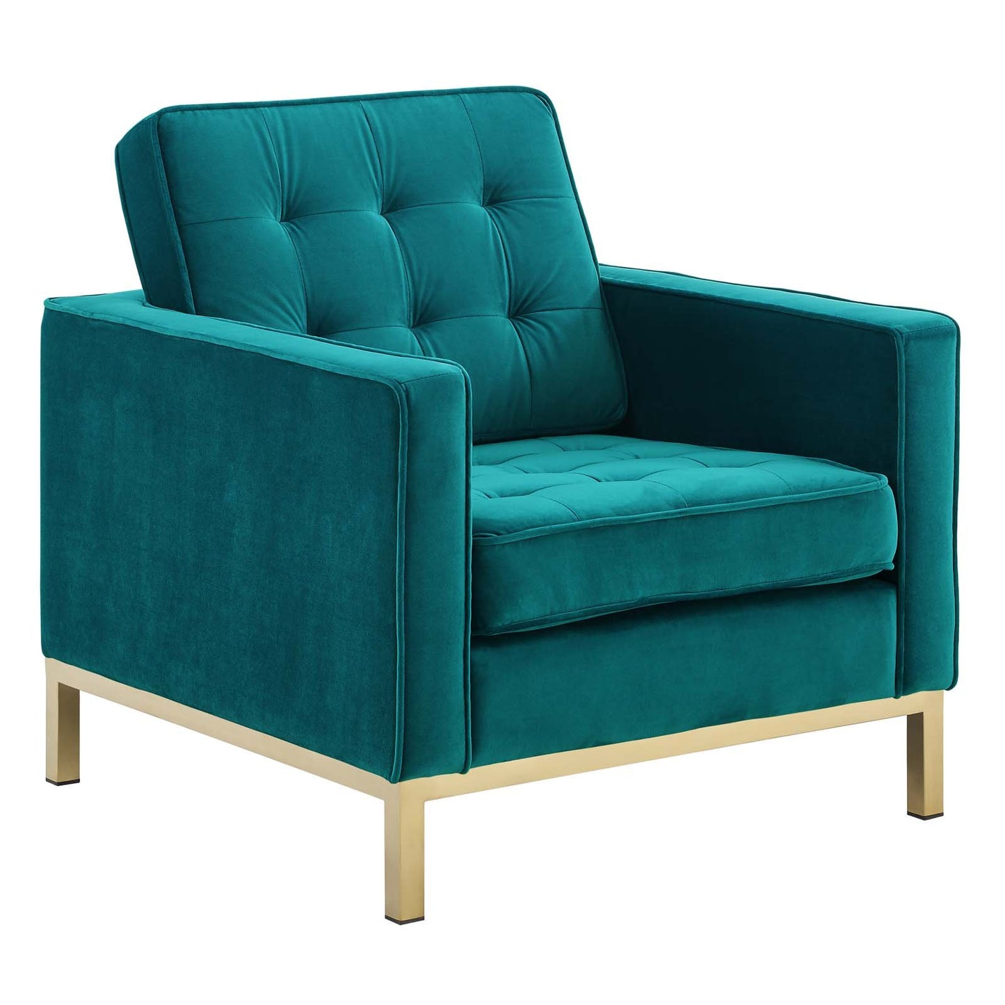 Modway Loft Gold Stainless Steel Performance Velvet Armchair