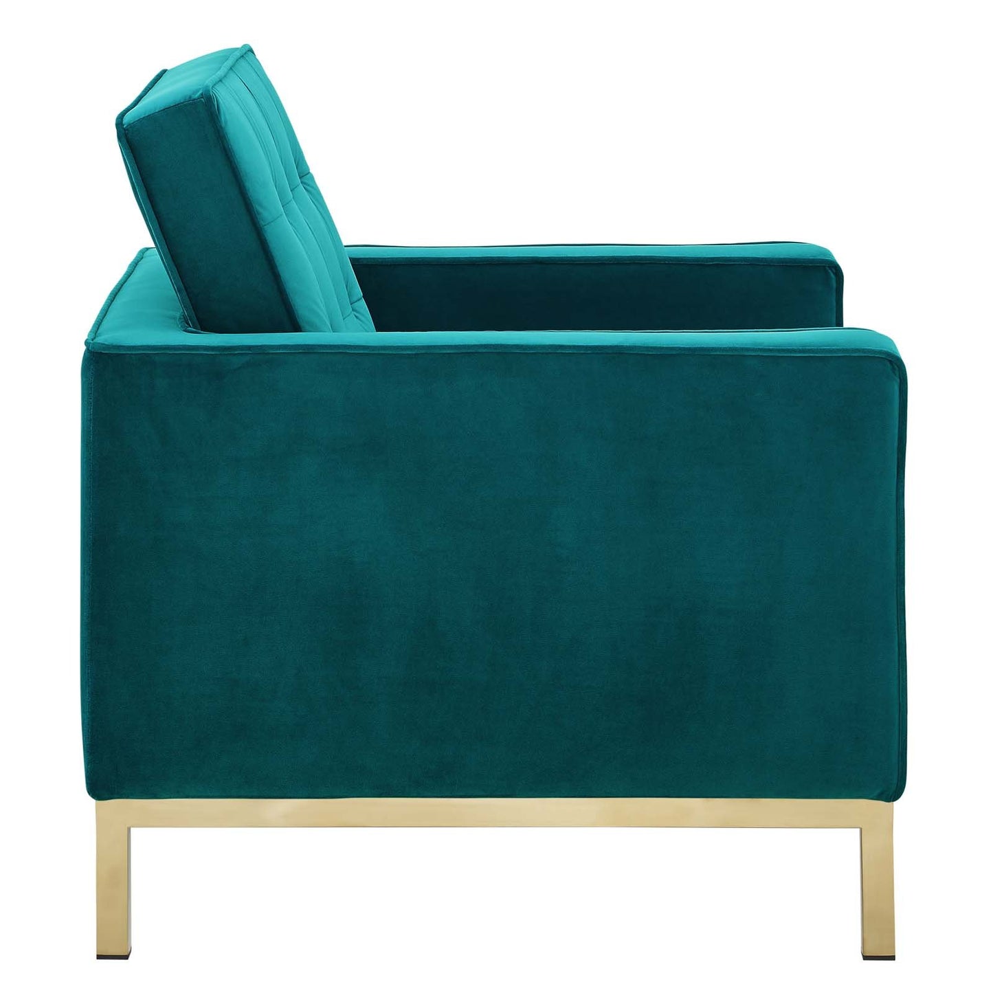 Modway Loft Gold Stainless Steel Performance Velvet Armchair