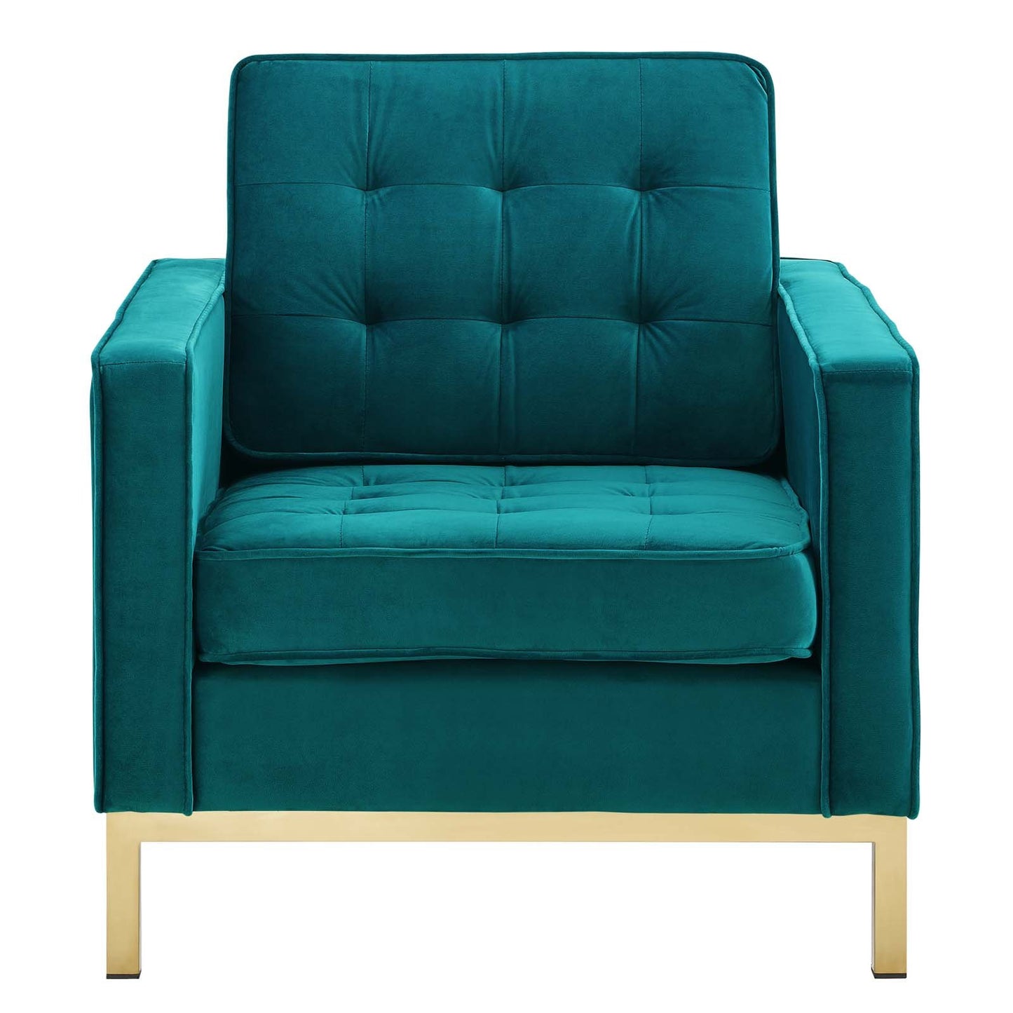 Modway Loft Gold Stainless Steel Performance Velvet Armchair