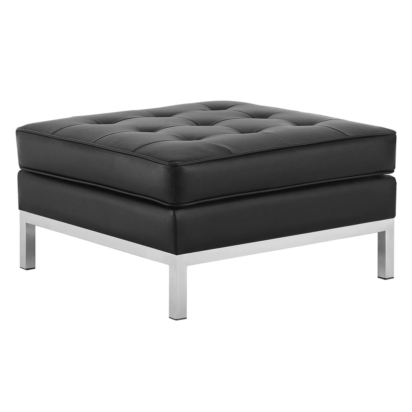 Modway Loft Tufted Button Upholstered Faux Leather Ottoman | Ottomans | Modishstore-3