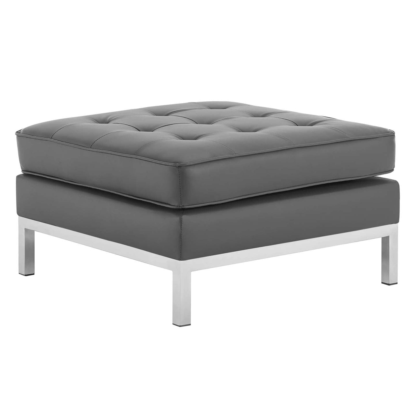 Modway Loft Tufted Button Upholstered Faux Leather Ottoman | Ottomans | Modishstore-10