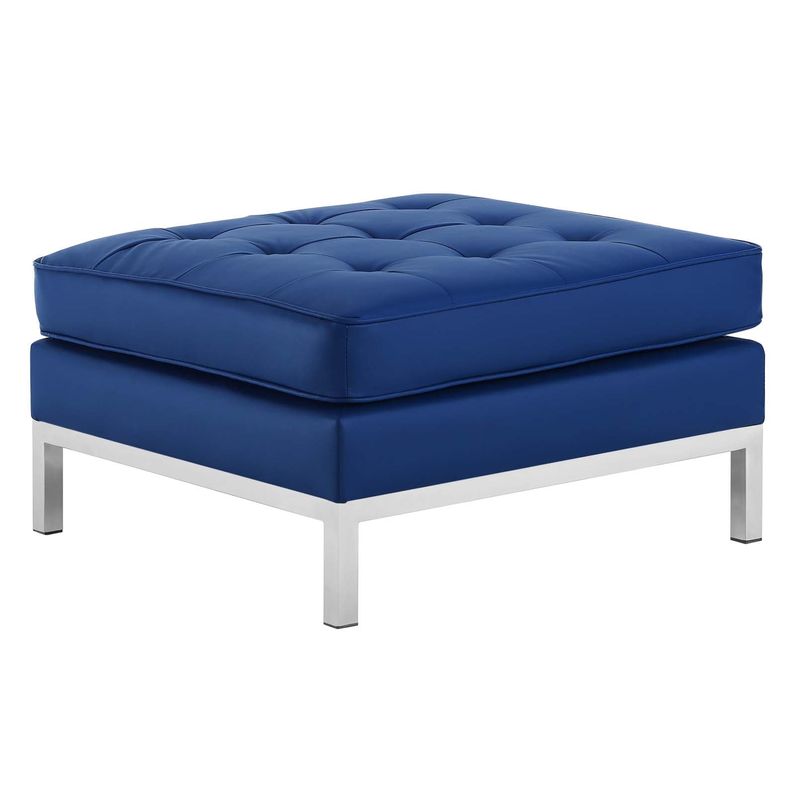 Modway Loft Tufted Button Upholstered Faux Leather Ottoman | Ottomans | Modishstore-15