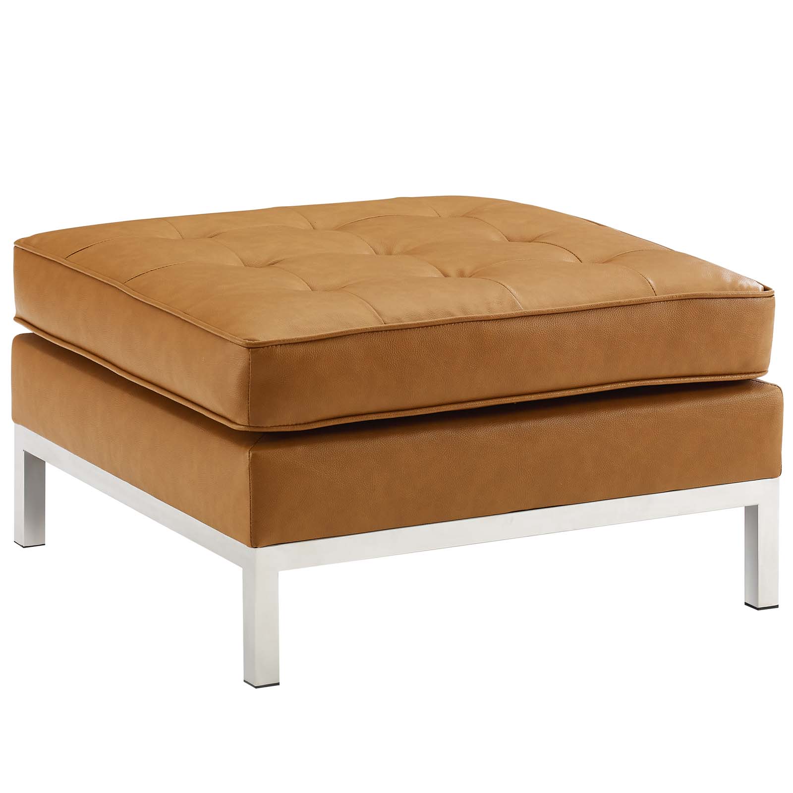 Modway Loft Tufted Button Upholstered Faux Leather Ottoman | Ottomans | Modishstore-18