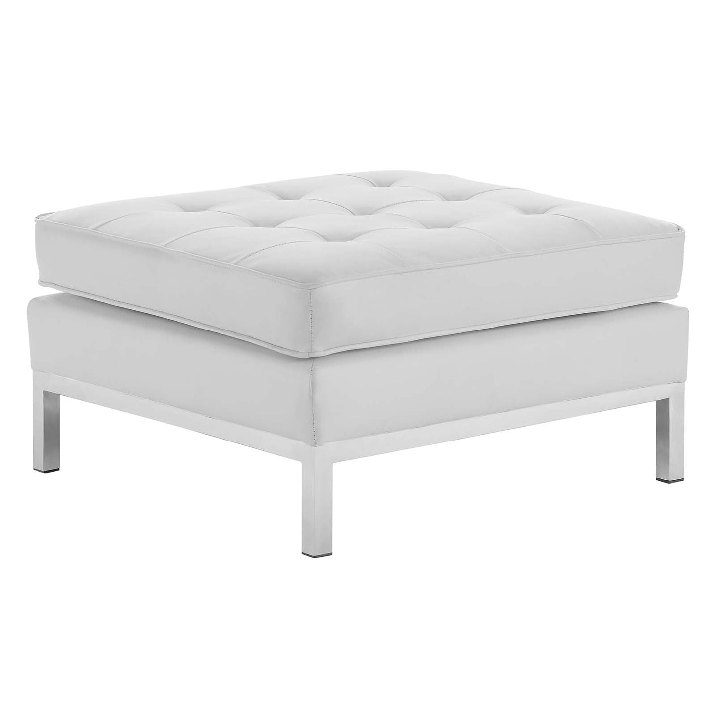 Modway Loft Tufted Button Upholstered Faux Leather Ottoman | Ottomans | Modishstore-7