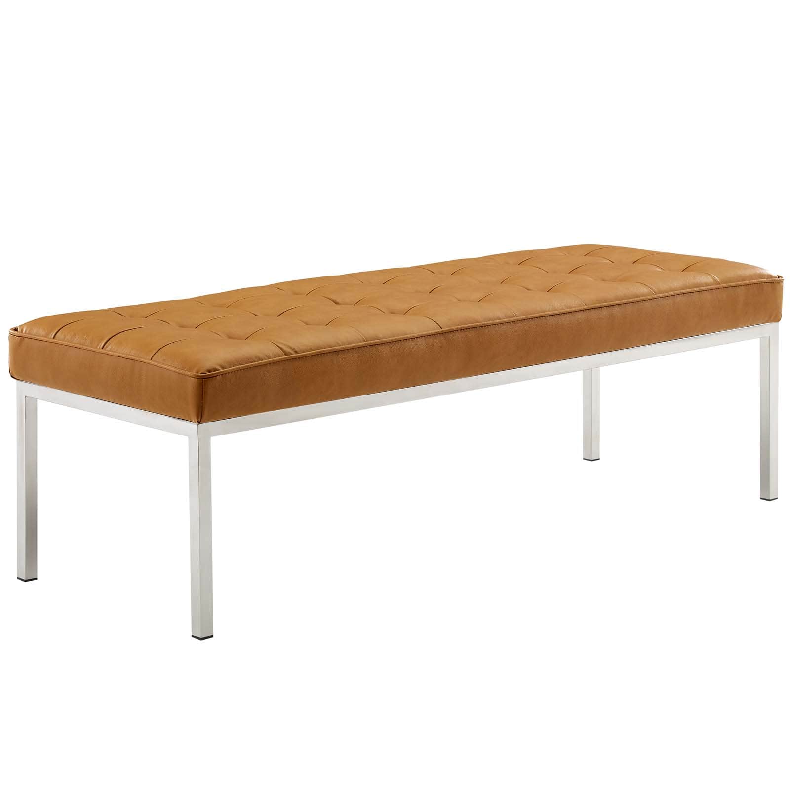 Modway Loft Tufted Button Large Upholstered Faux Leather Bench | Stools & Benches | Modishstore-14