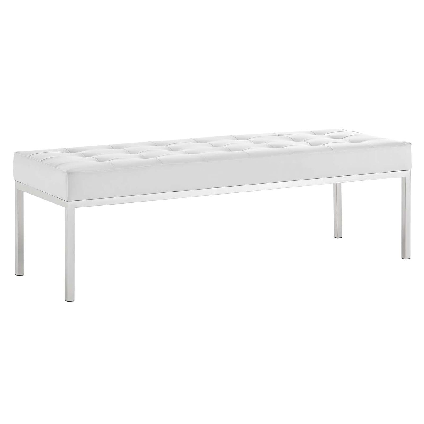 Modway Loft Tufted Button Large Upholstered Faux Leather Bench | Stools & Benches | Modishstore-10