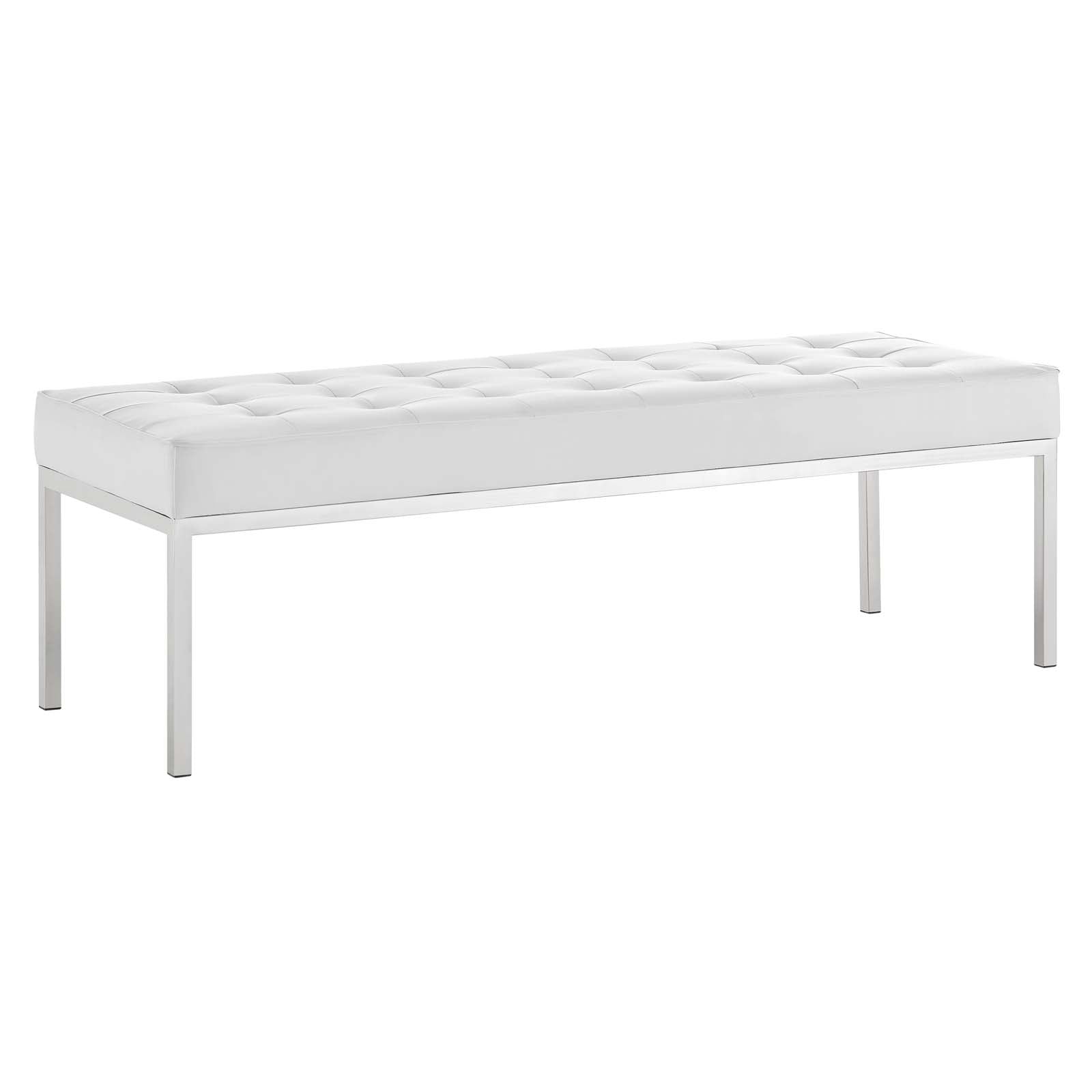 Modway Loft Tufted Button Large Upholstered Faux Leather Bench | Stools & Benches | Modishstore-10