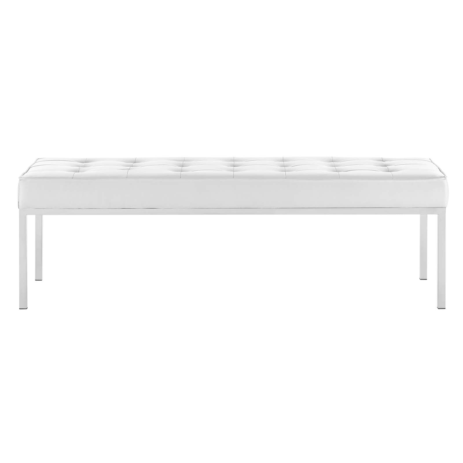 Modway Loft Tufted Button Large Upholstered Faux Leather Bench | Stools & Benches | Modishstore-6