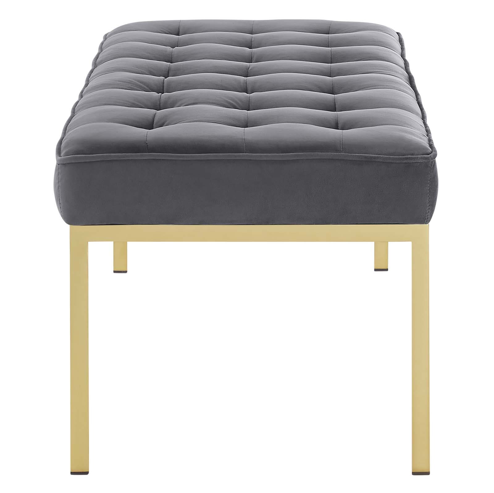 Modway Loft Gold Stainless Steel Leg Large Performance Velvet Bench | Stools & Benches | Modishstore-13