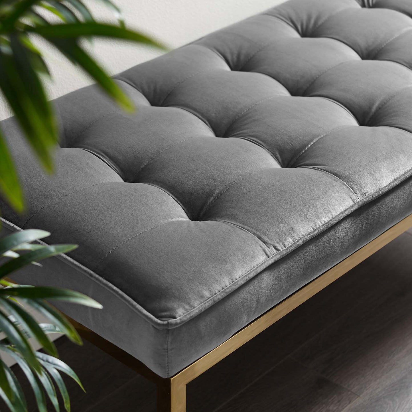 Modway Loft Gold Stainless Steel Leg Large Performance Velvet Bench | Stools & Benches | Modishstore-15