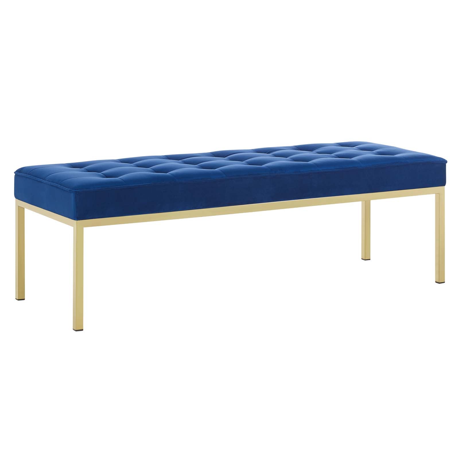 Modway Loft Gold Stainless Steel Leg Large Performance Velvet Bench | Stools & Benches | Modishstore-6