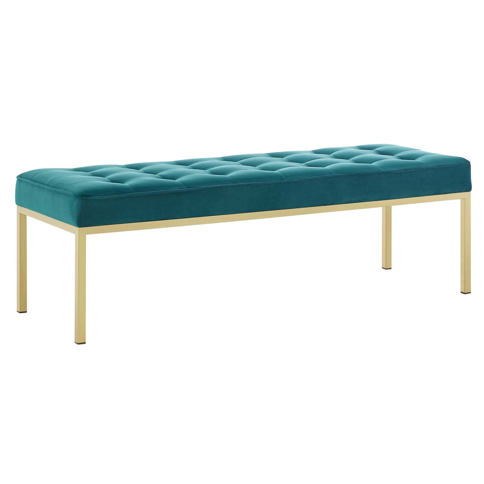 Modway Loft Gold Stainless Steel Leg Large Performance Velvet Bench | Stools & Benches | Modishstore-7