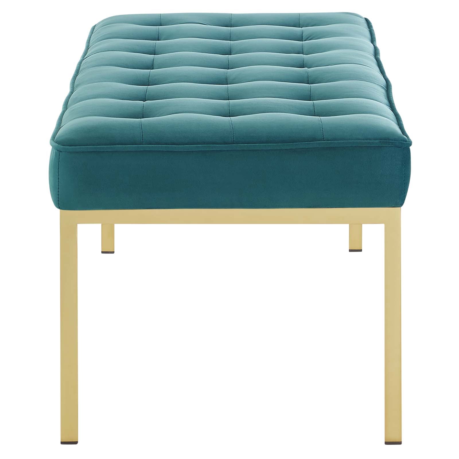 Modway Loft Gold Stainless Steel Leg Large Performance Velvet Bench | Stools & Benches | Modishstore-9