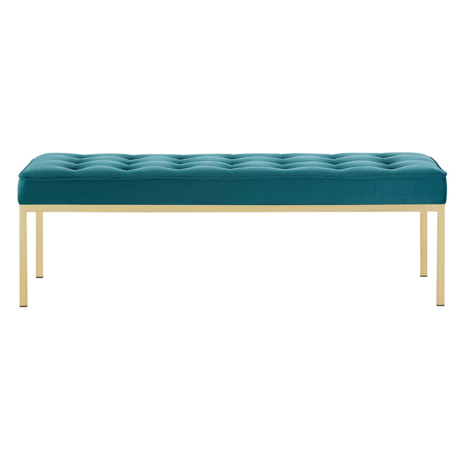 Modway Loft Gold Stainless Steel Leg Large Performance Velvet Bench | Stools & Benches | Modishstore-10