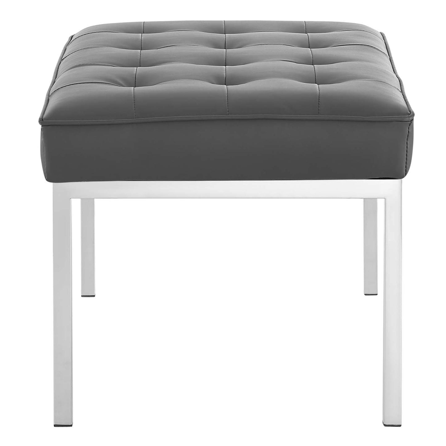 Modway Loft Tufted Button Medium Upholstered Faux Leather Bench