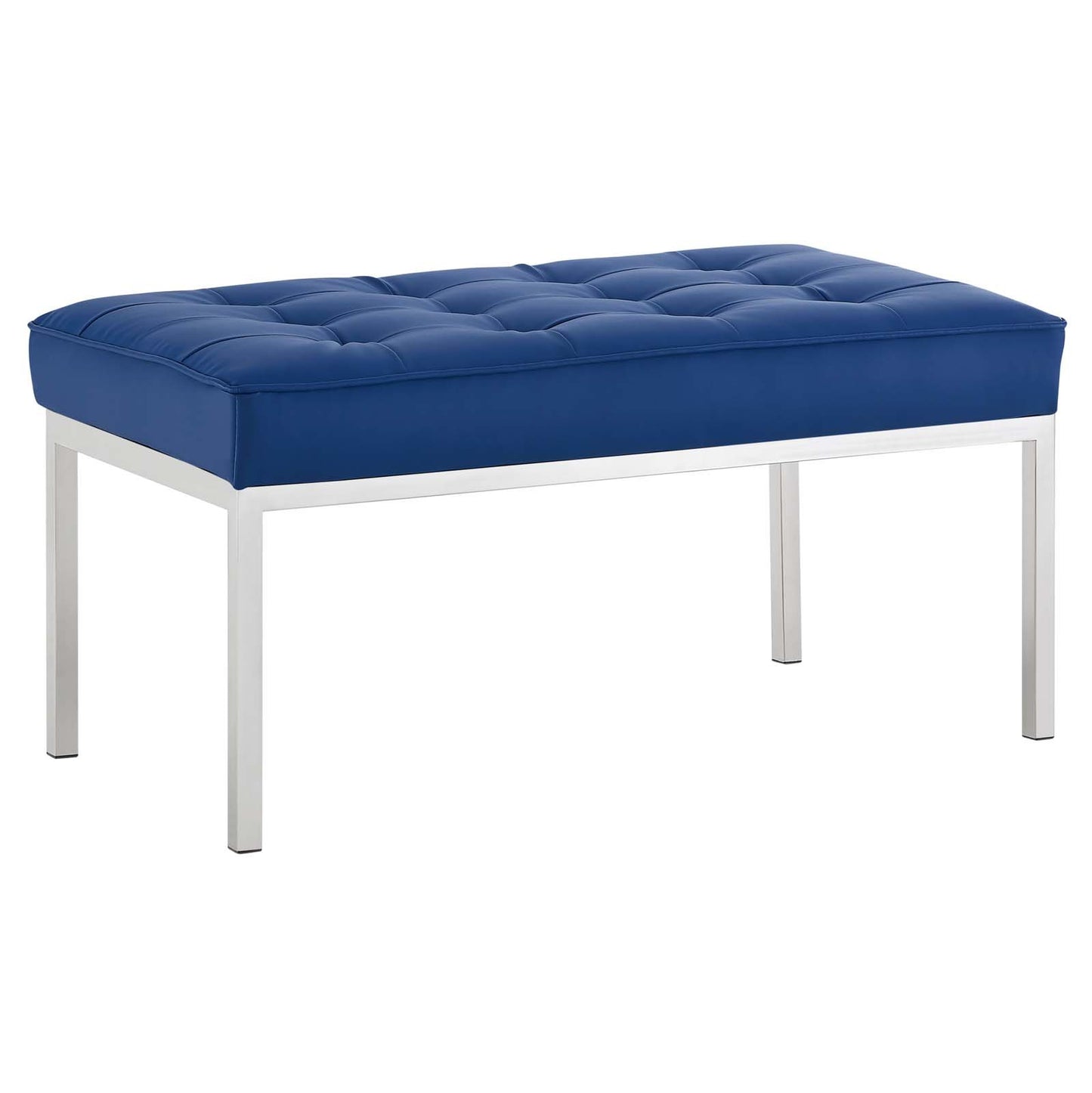 Modway Loft Tufted Button Medium Upholstered Faux Leather Bench