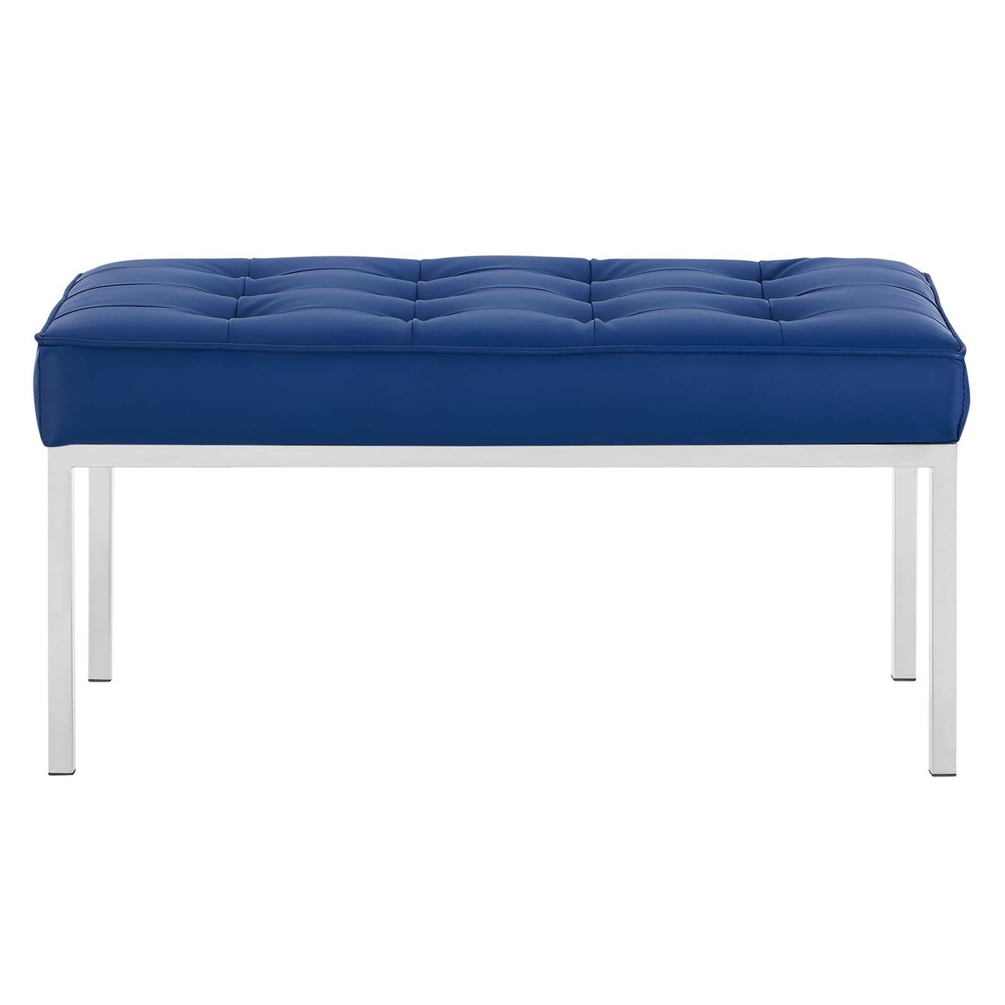 Modway Loft Tufted Button Medium Upholstered Faux Leather Bench