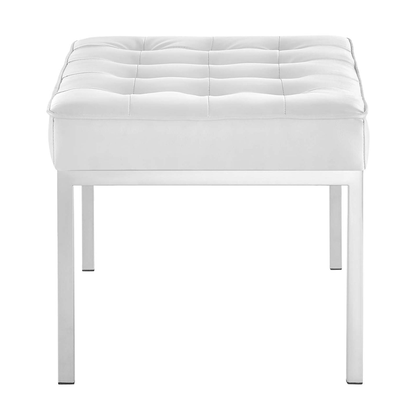 Modway Loft Tufted Button Medium Upholstered Faux Leather Bench