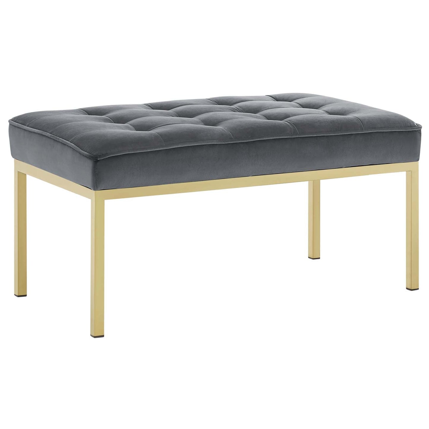 Modway Loft Gold Stainless Steel Leg Medium Performance Velvet Bench | Stools & Benches | Modishstore-4