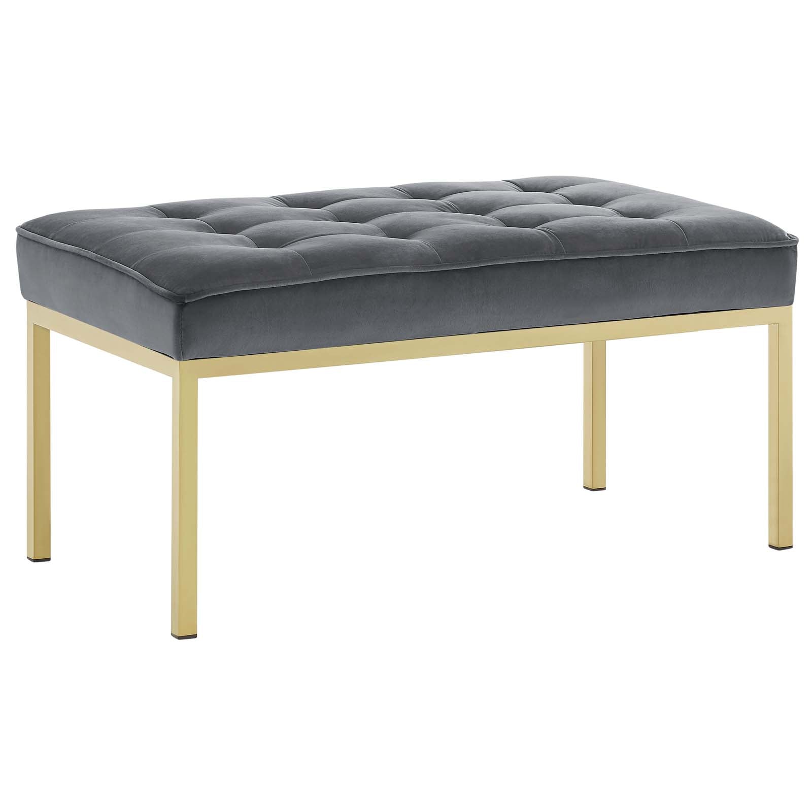 Modway Loft Gold Stainless Steel Leg Medium Performance Velvet Bench | Stools & Benches | Modishstore-4