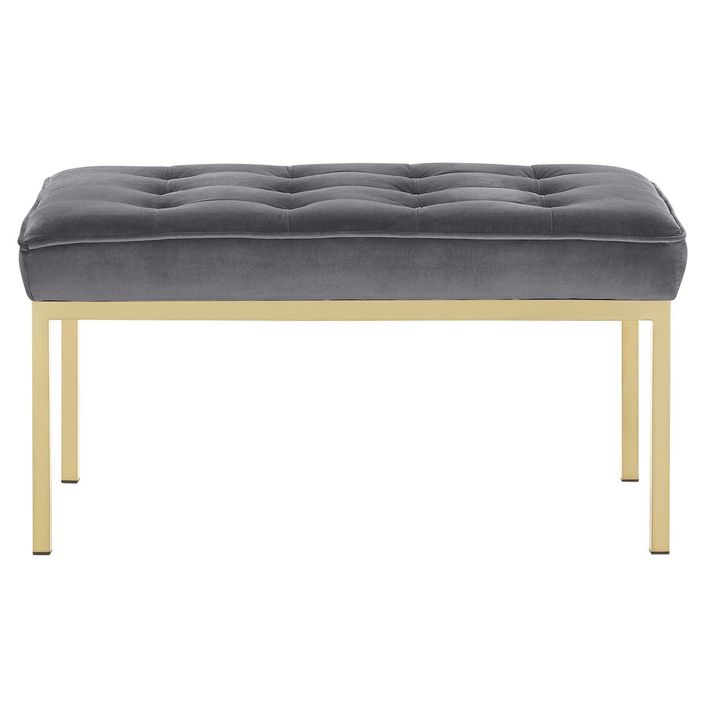 Modway Loft Gold Stainless Steel Leg Medium Performance Velvet Bench | Stools & Benches | Modishstore-3