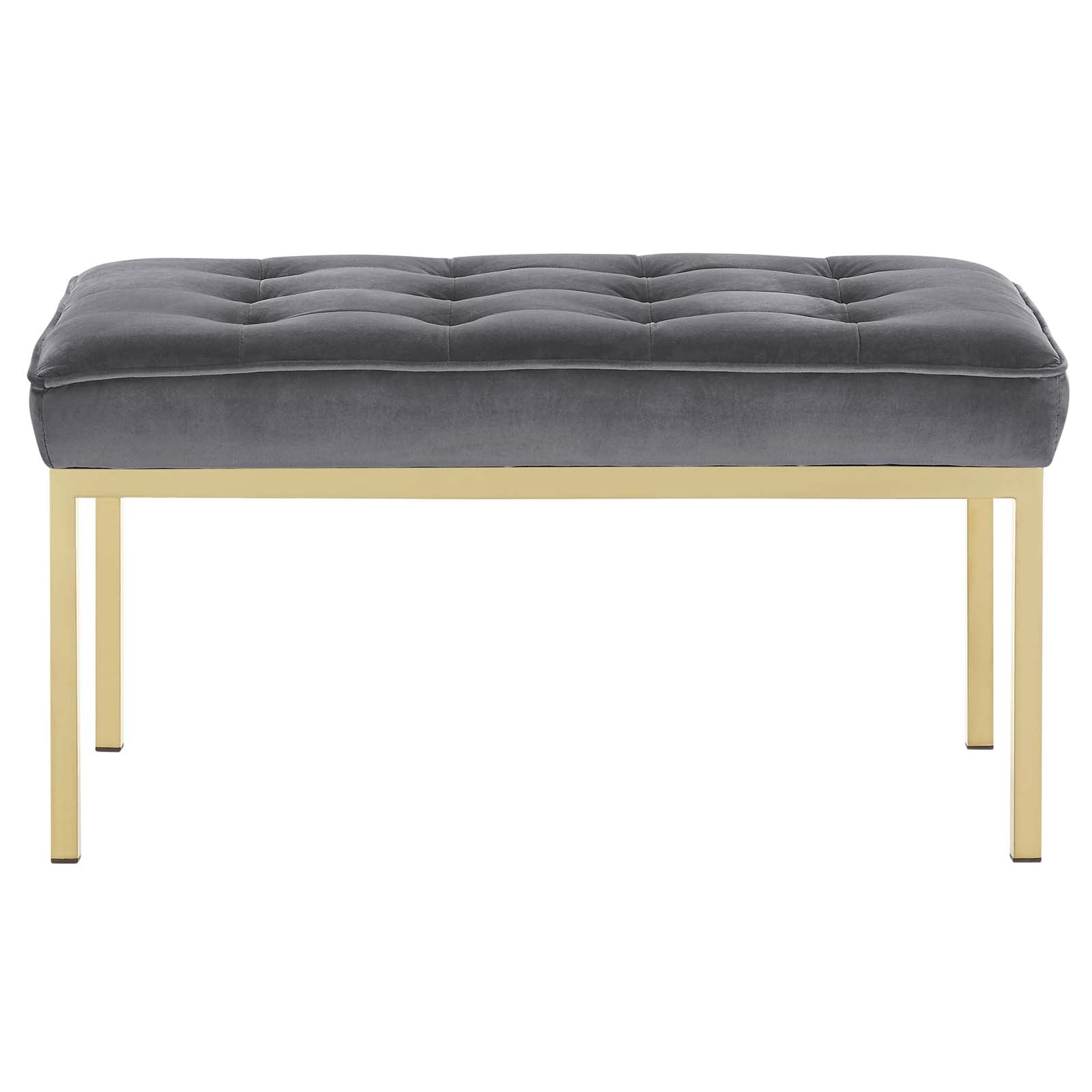 Modway Loft Gold Stainless Steel Leg Medium Performance Velvet Bench | Stools & Benches | Modishstore-3