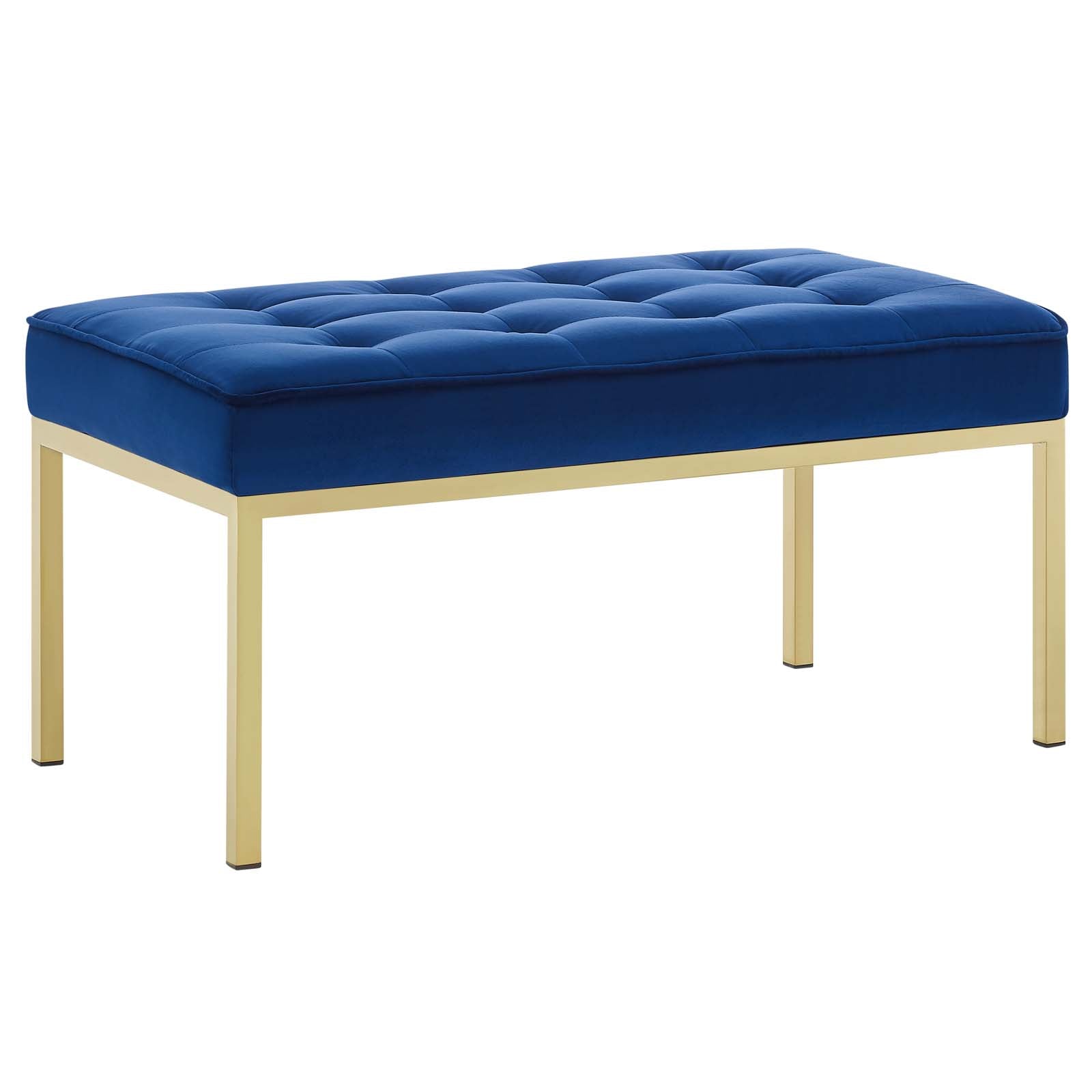Modway Loft Gold Stainless Steel Leg Medium Performance Velvet Bench | Stools & Benches | Modishstore-8