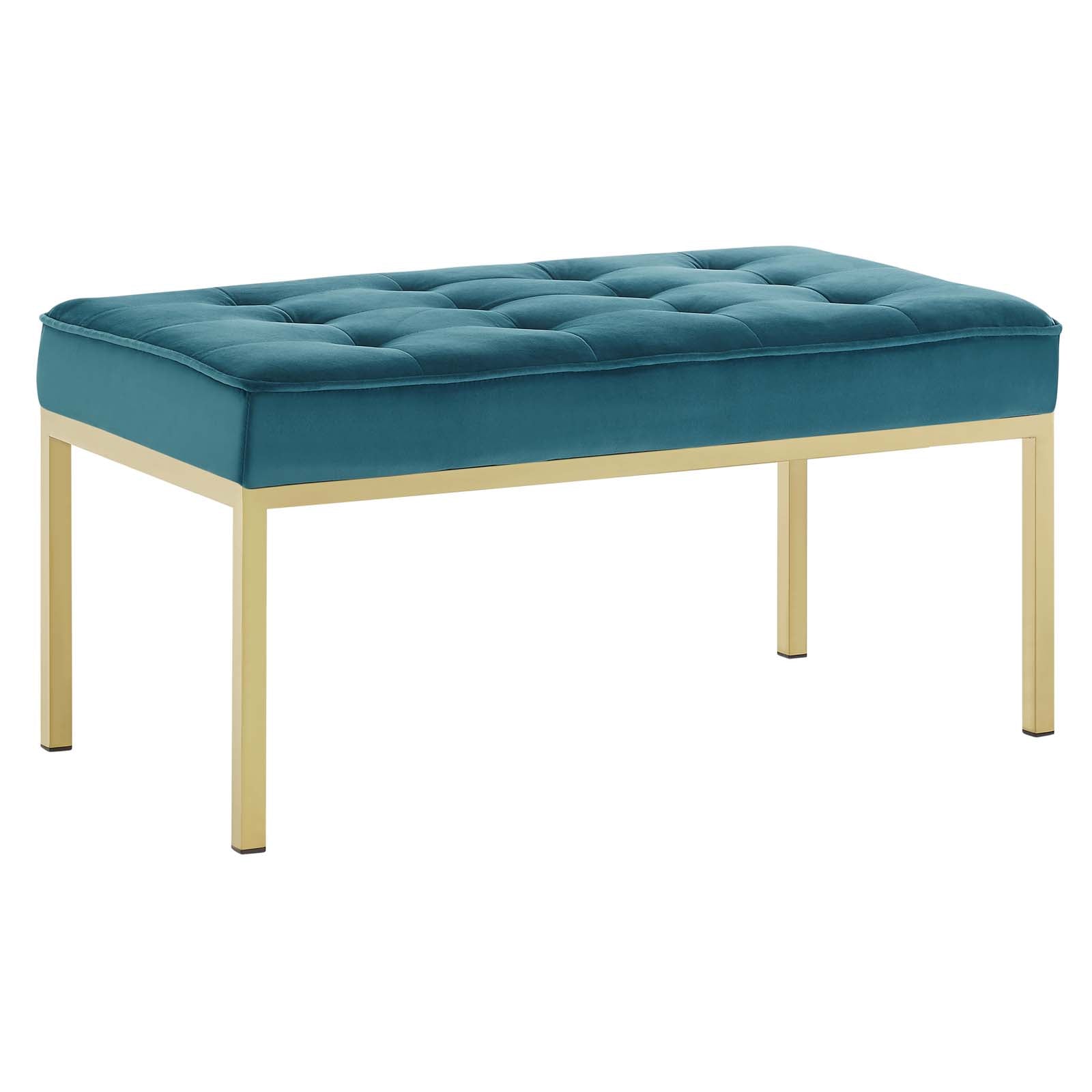 Modway Loft Gold Stainless Steel Leg Medium Performance Velvet Bench | Stools & Benches | Modishstore-12