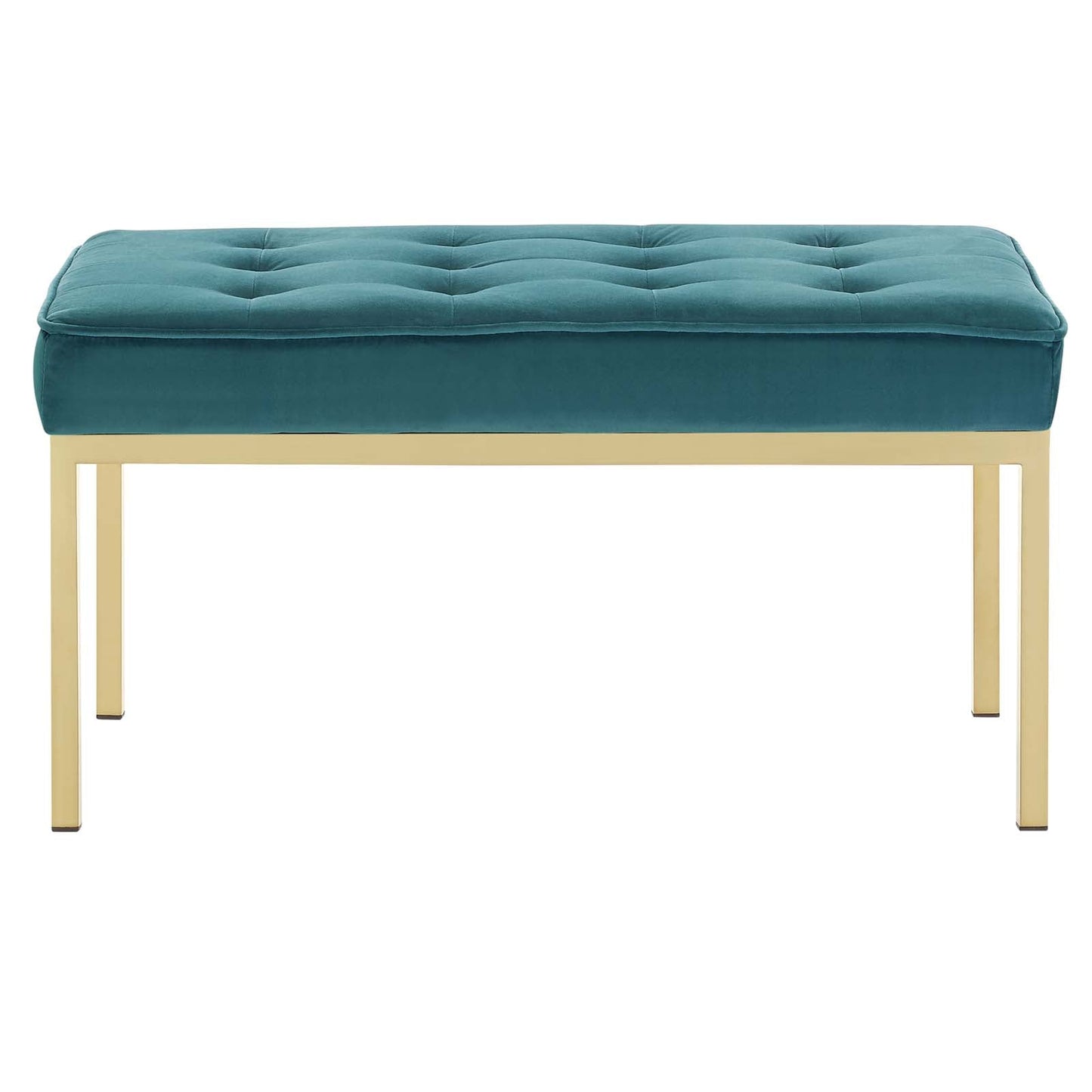 Modway Loft Gold Stainless Steel Leg Medium Performance Velvet Bench | Stools & Benches | Modishstore-15