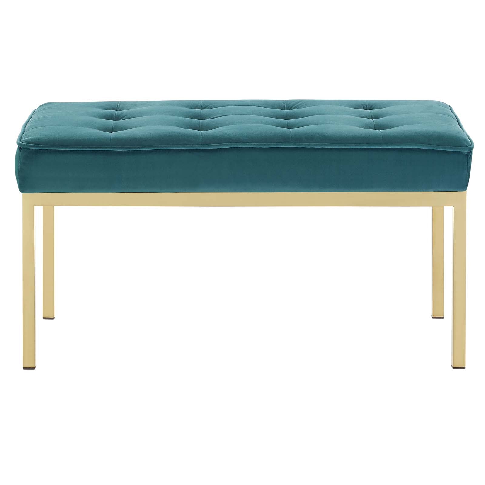 Modway Loft Gold Stainless Steel Leg Medium Performance Velvet Bench | Stools & Benches | Modishstore-15