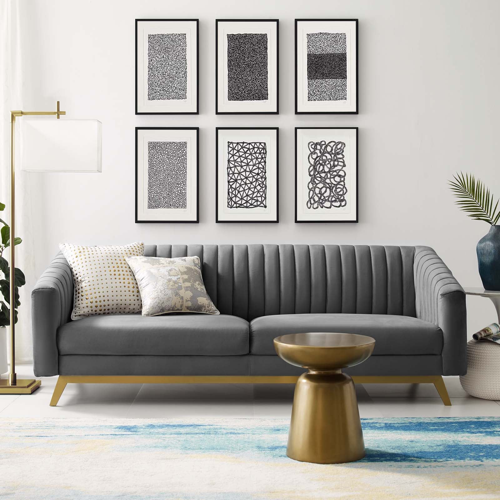 Modway Valiant Vertical Channel Tufted Performance Velvet Loveseat | Loveseats | Modishstore-6