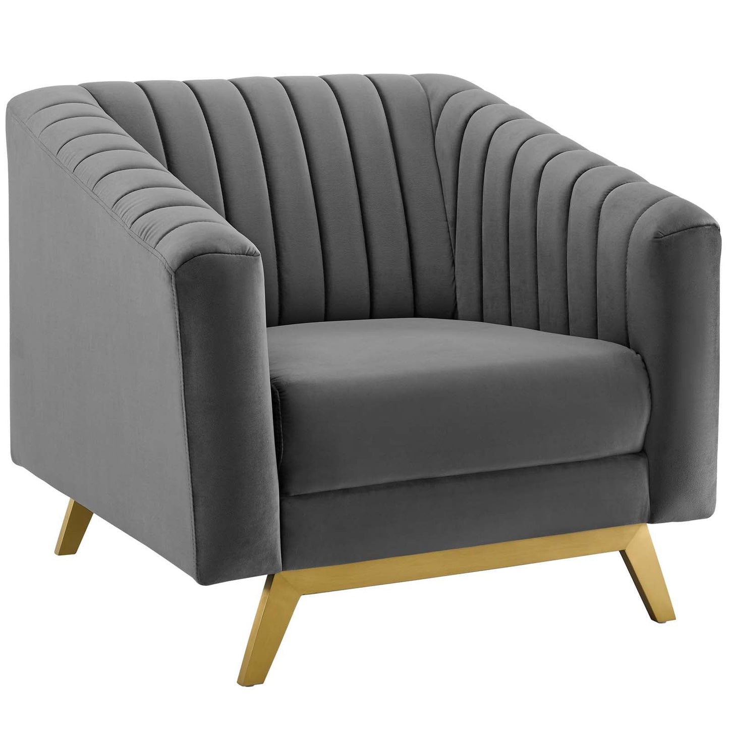 Modway Valiant Vertical Channel Tufted Performance Velvet Armchair | Armchairs | Modishstore-3