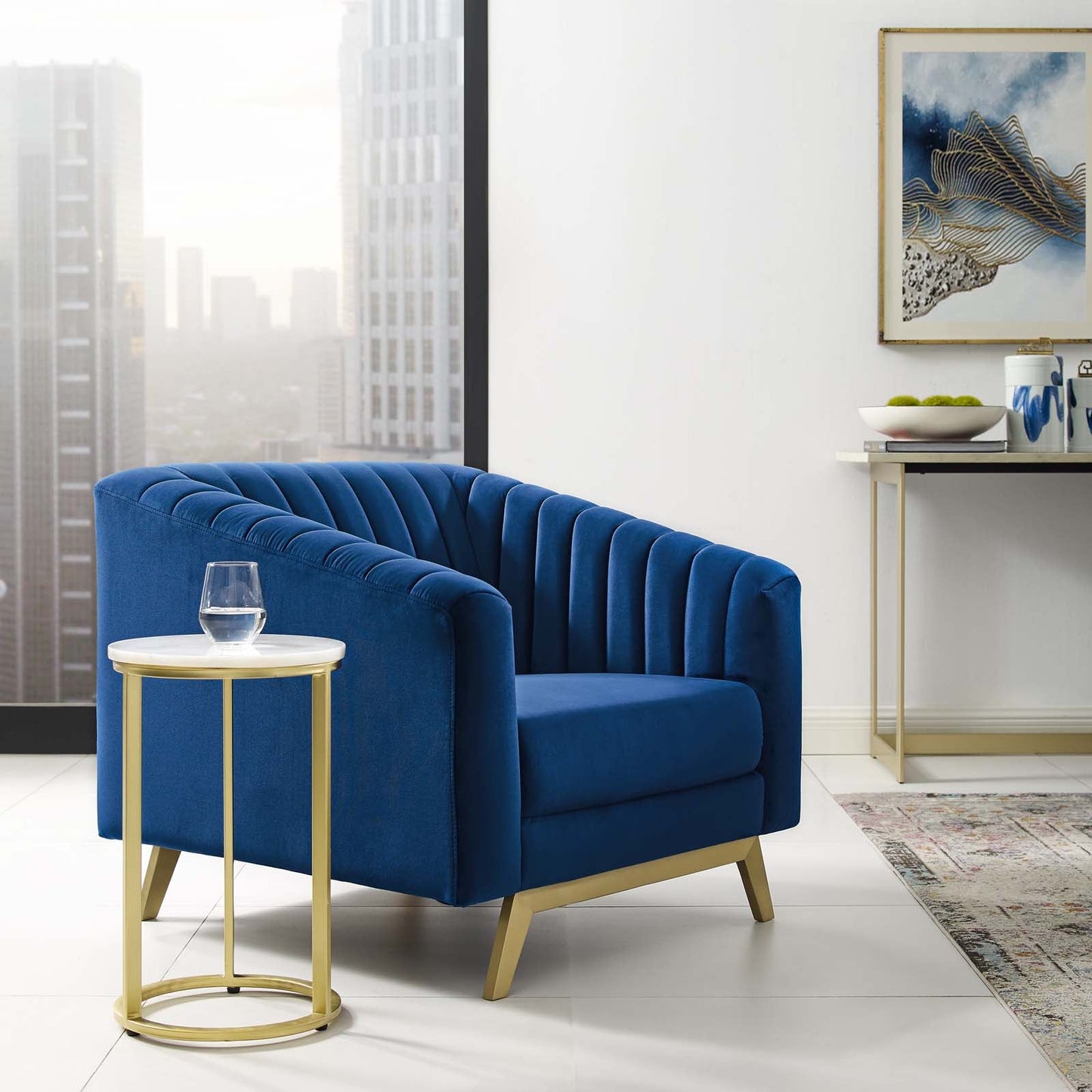 Modway Valiant Vertical Channel Tufted Performance Velvet Armchair | Armchairs | Modishstore-7