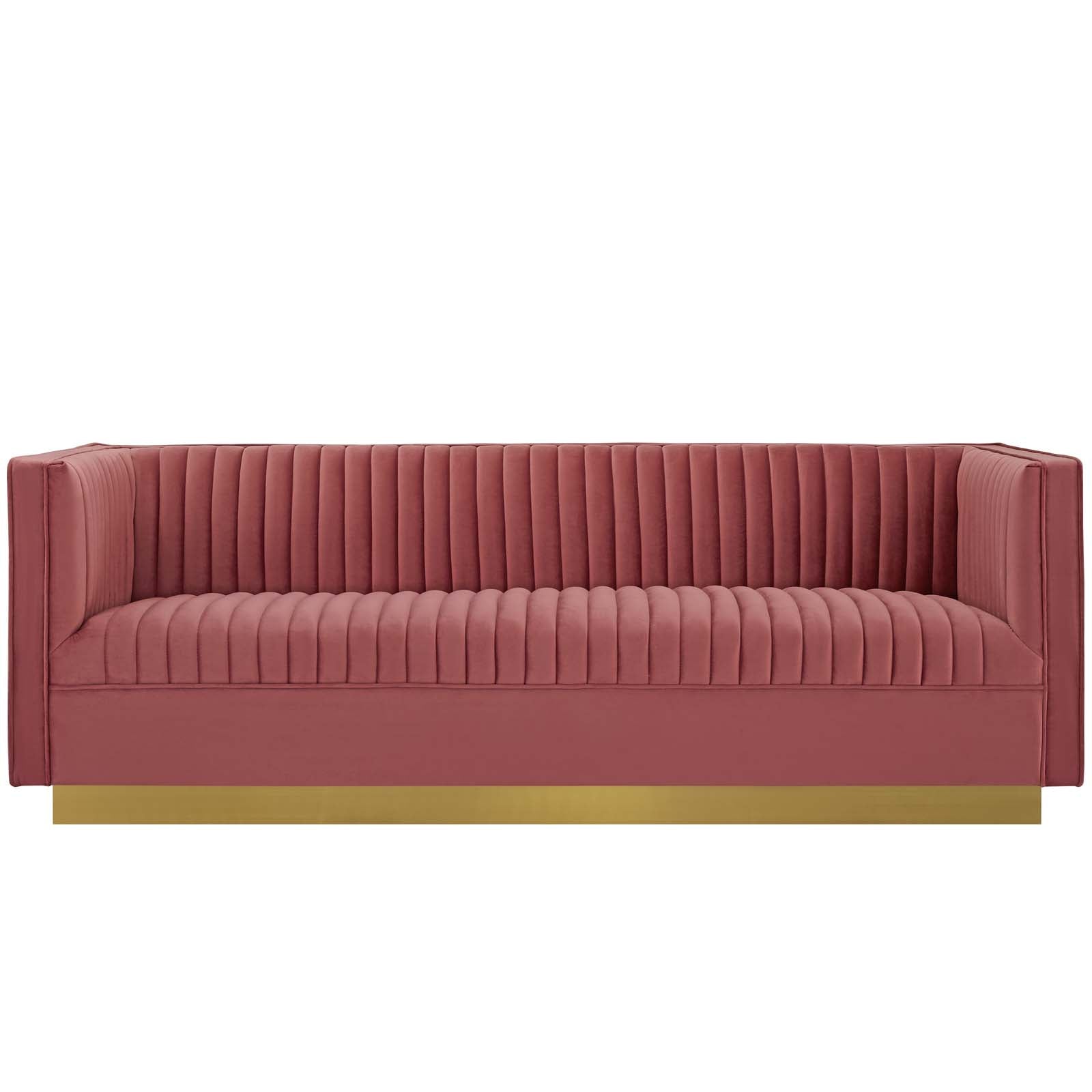 Modway Sanguine Vertical Channel Tufted Performance Velvet Sofa | Sofas | Modishstore-11
