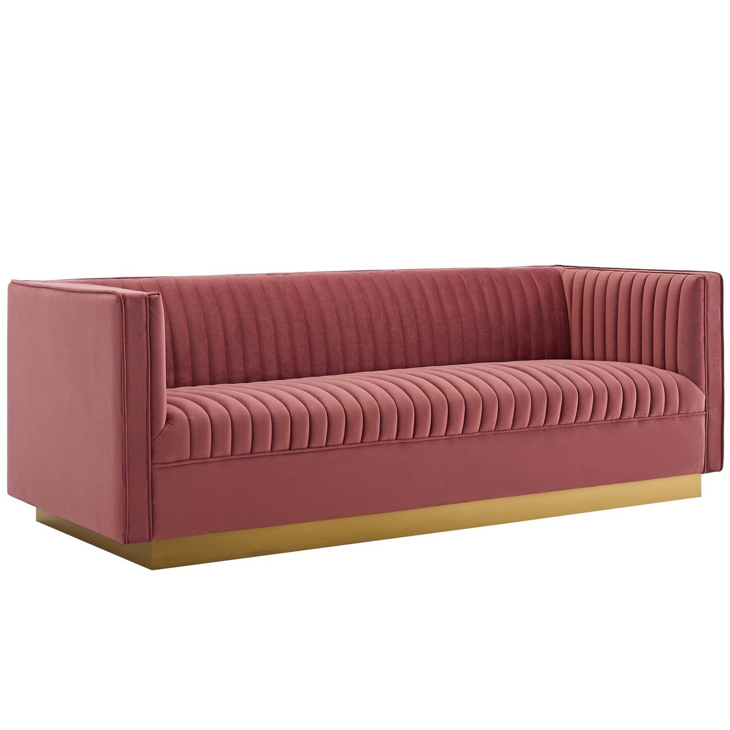 Modway Sanguine Vertical Channel Tufted Performance Velvet Sofa | Sofas | Modishstore-16