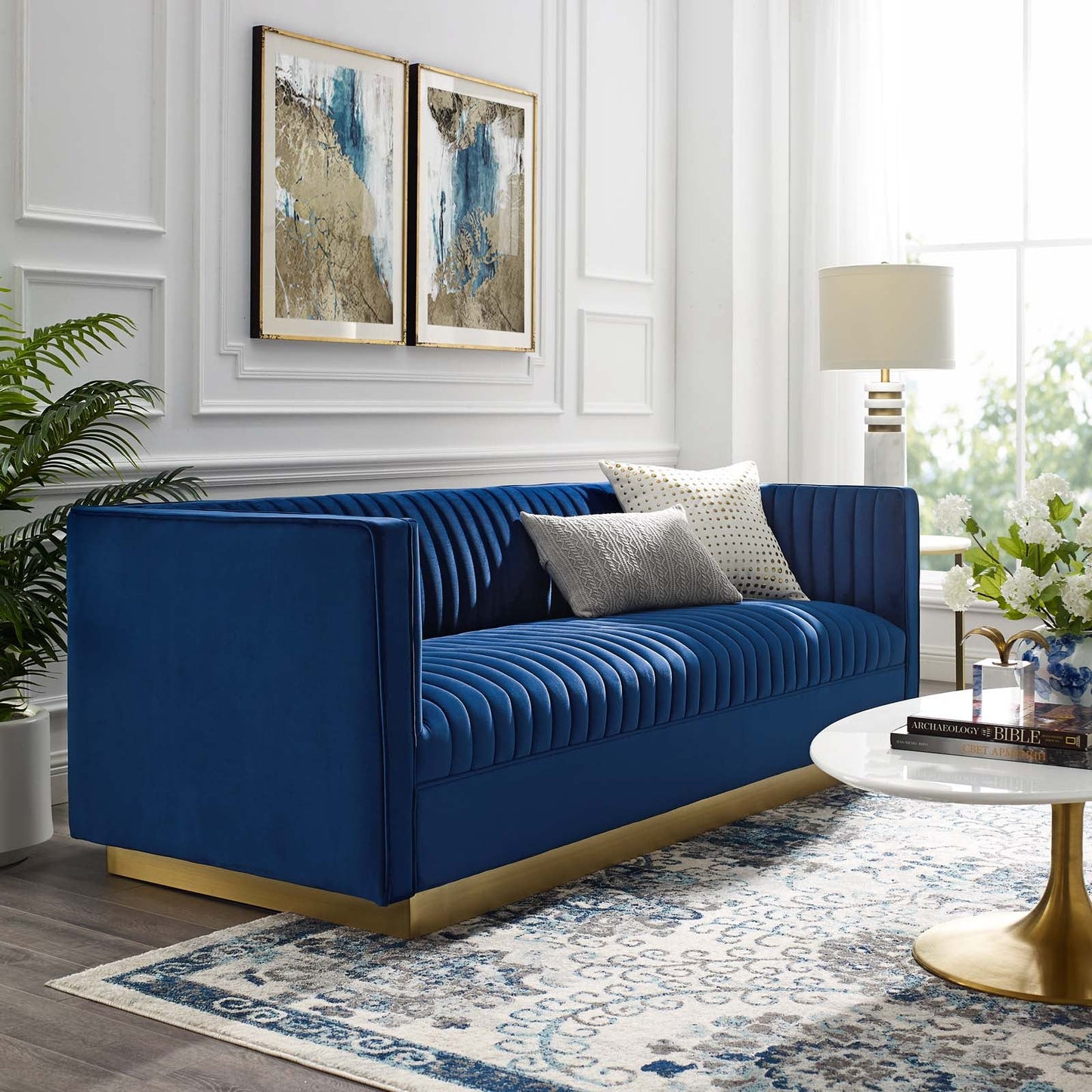 Modway Sanguine Vertical Channel Tufted Performance Velvet Sofa | Sofas | Modishstore-8