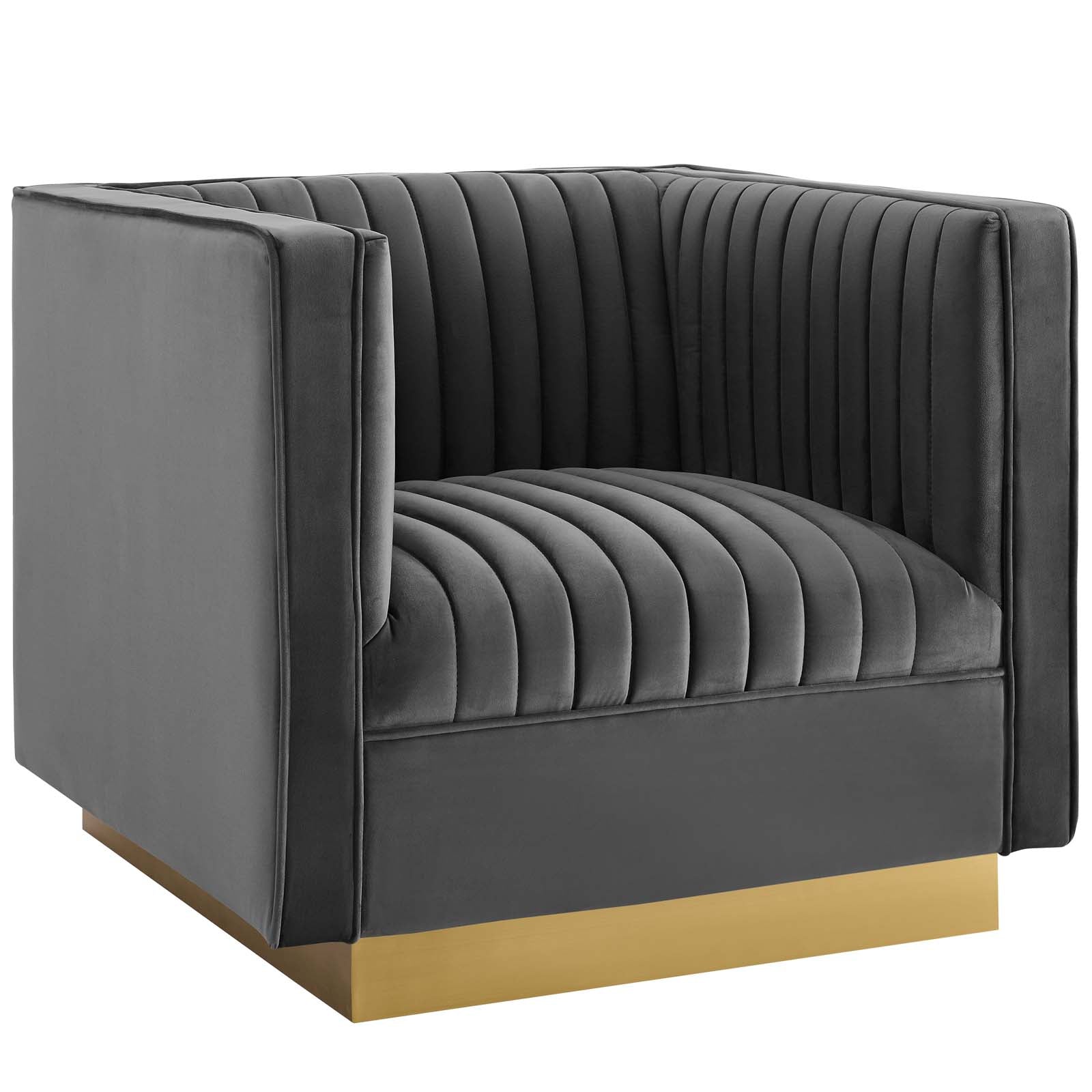 Modway Sanguine Vertical Channel Tufted Accent Performance Velvet Armchair | Armchairs | Modishstore-10