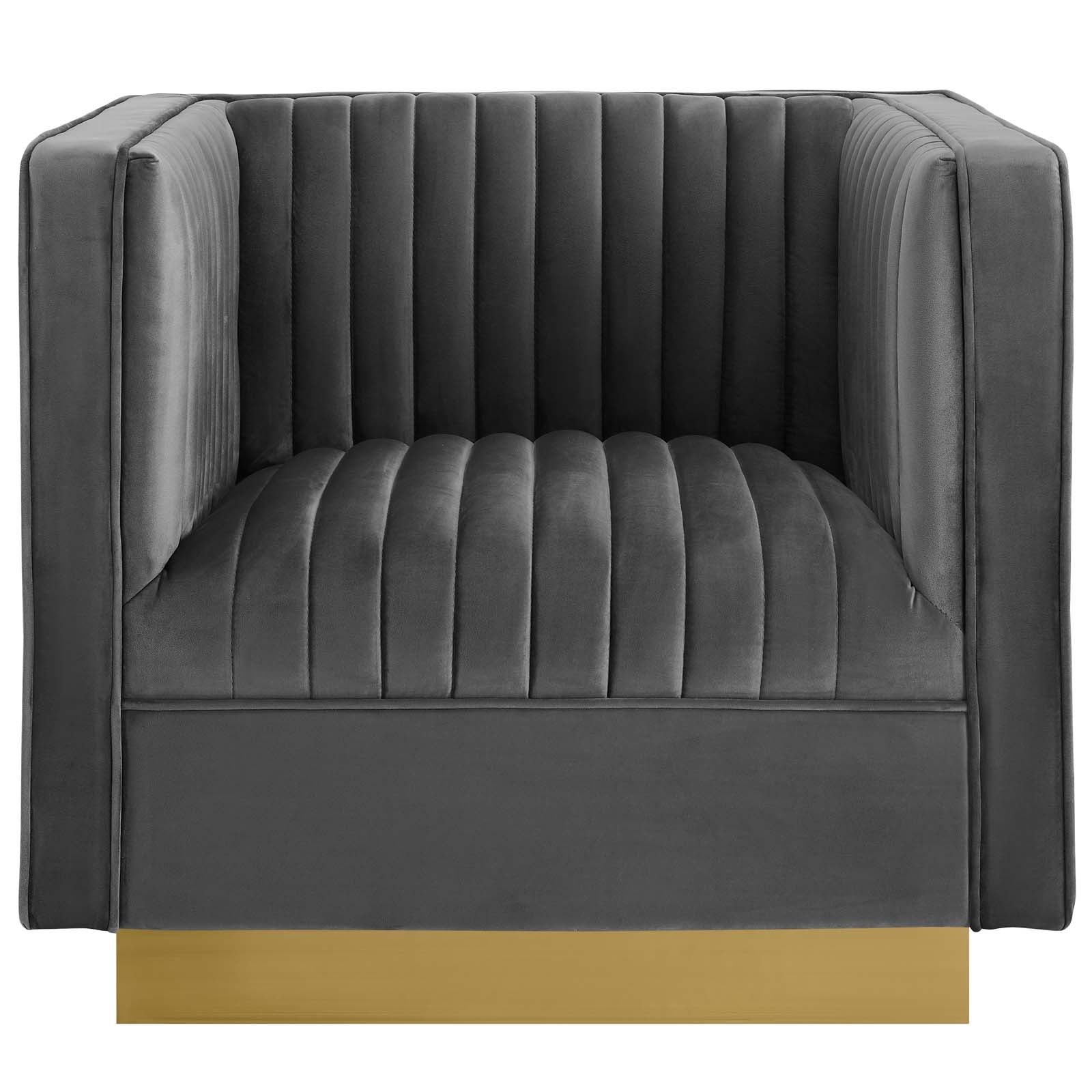 Modway Sanguine Vertical Channel Tufted Accent Performance Velvet Armchair | Armchairs | Modishstore-8