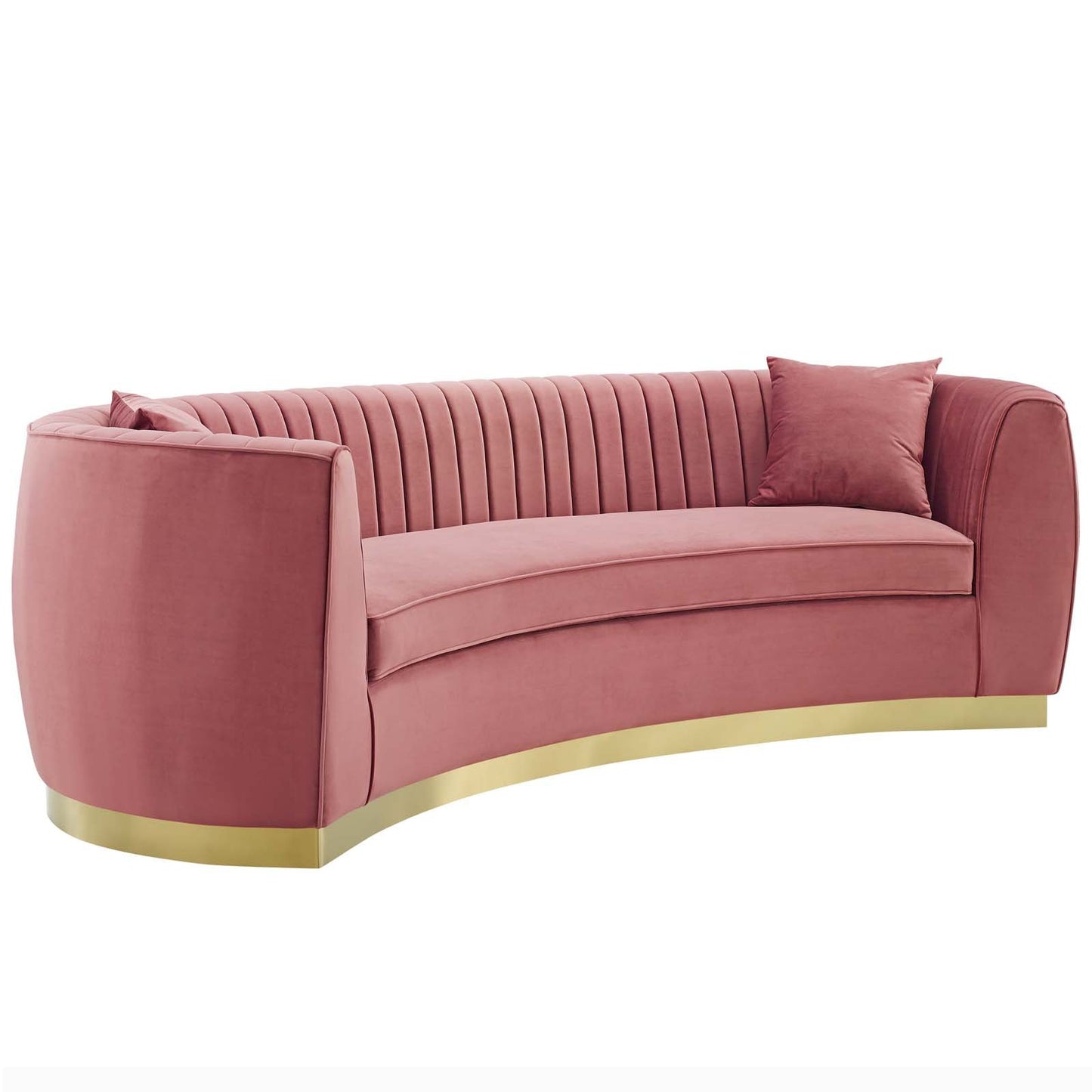 Modway Enthusiastic Vertical Channel Tufted Curved Performance Velvet Sofa