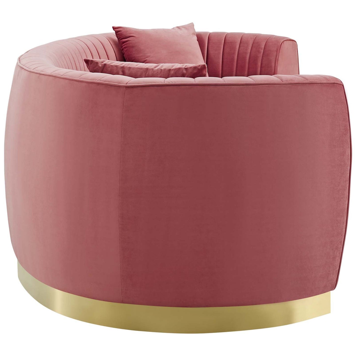 Modway Enthusiastic Vertical Channel Tufted Curved Performance Velvet Sofa