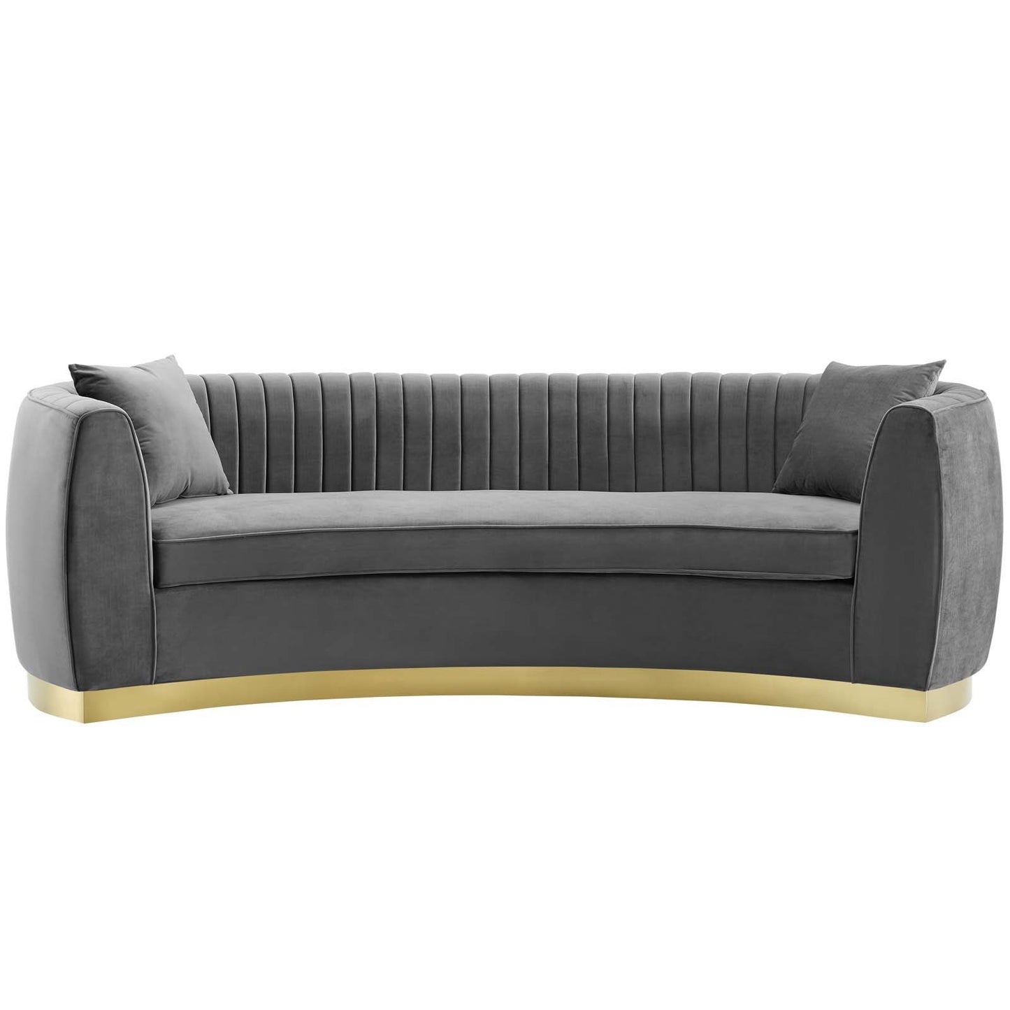 Modway Enthusiastic Vertical Channel Tufted Curved Performance Velvet Sofa