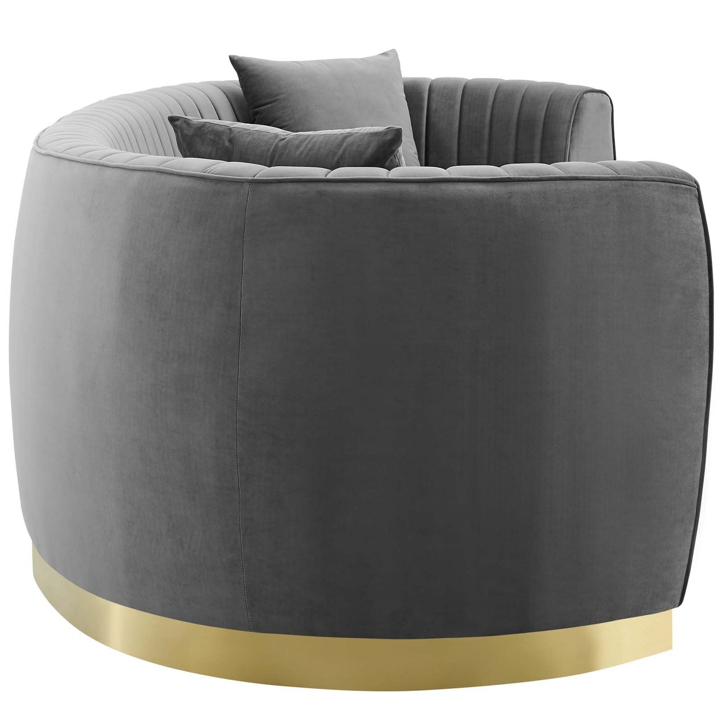 Modway Enthusiastic Vertical Channel Tufted Curved Performance Velvet Sofa