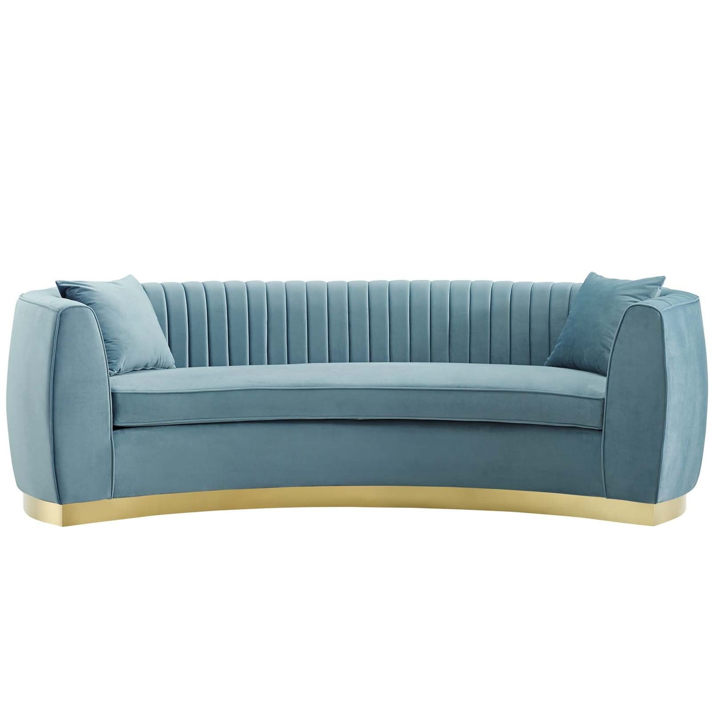 Modway Enthusiastic Vertical Channel Tufted Curved Performance Velvet Sofa