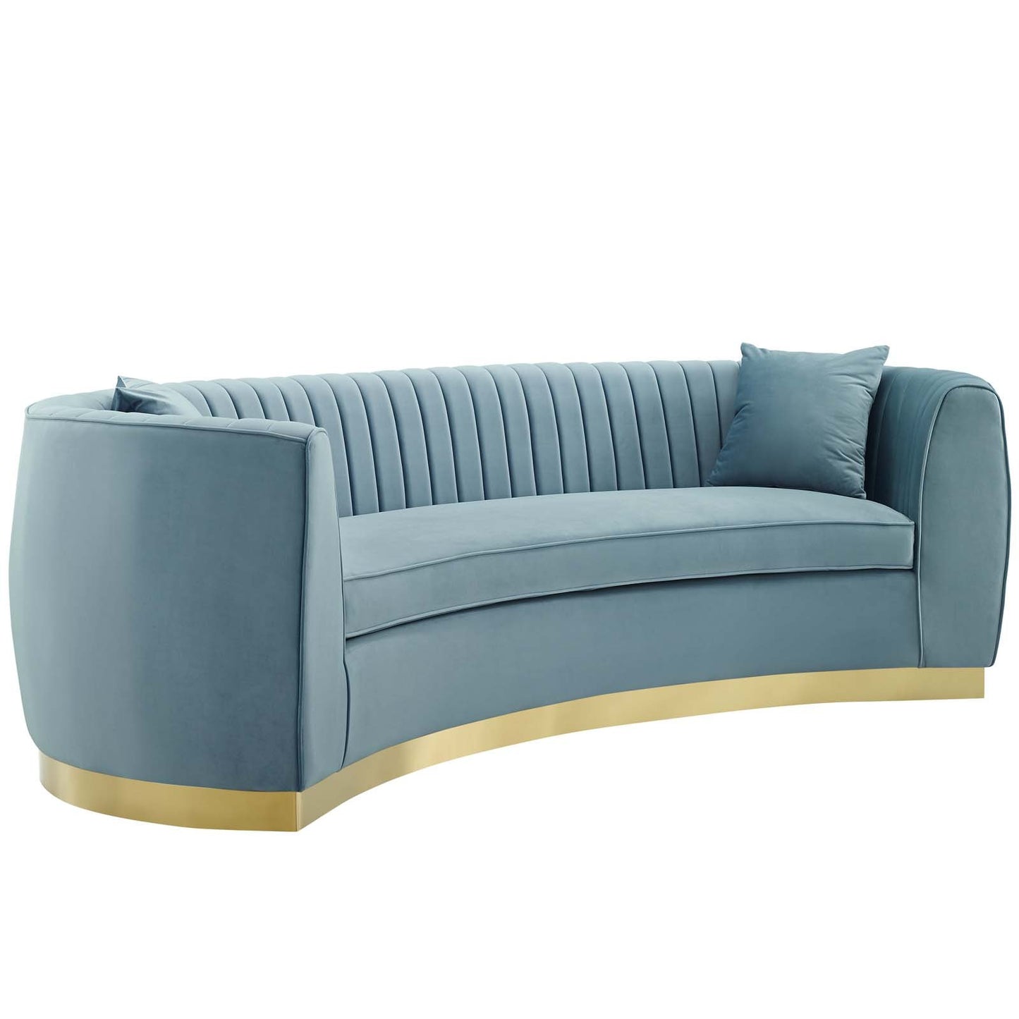 Modway Enthusiastic Vertical Channel Tufted Curved Performance Velvet Sofa