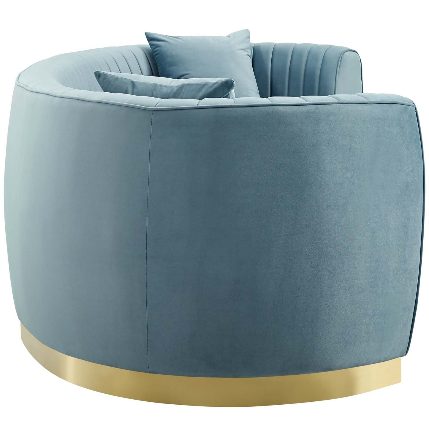 Modway Enthusiastic Vertical Channel Tufted Curved Performance Velvet Sofa
