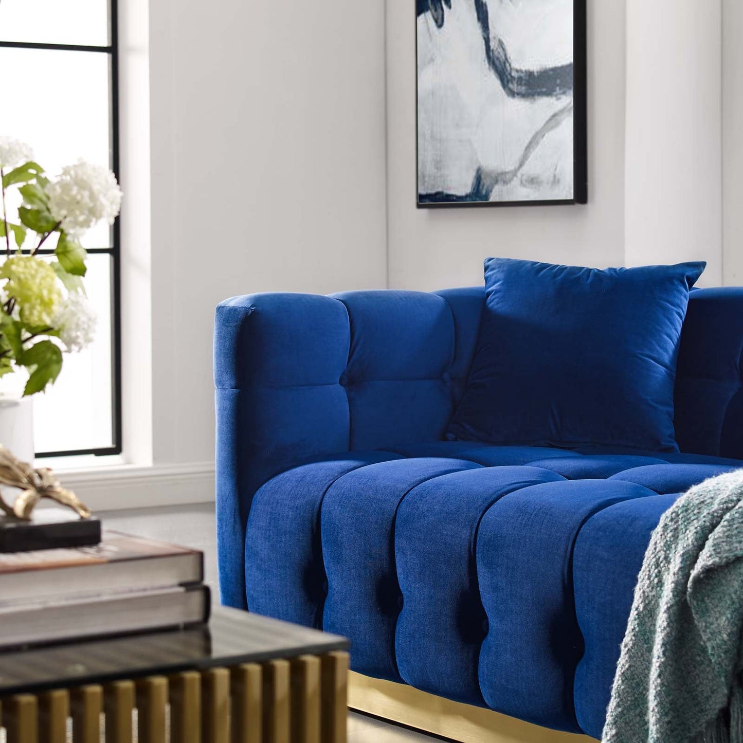 Modway Vivacious Biscuit Tufted Performance Velvet Sofa | Sofas | Modishstore-3