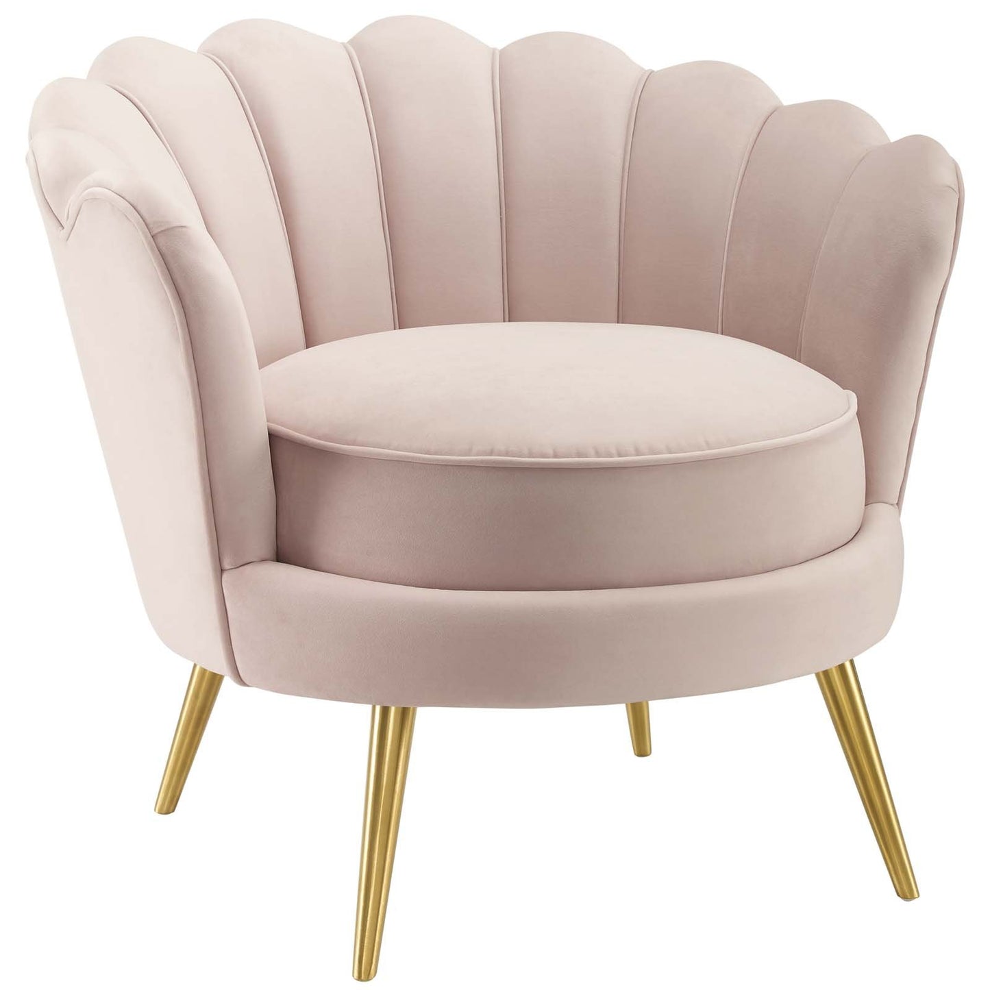 Modway Admire Scalloped Edge Performance Velvet Accent Armchair