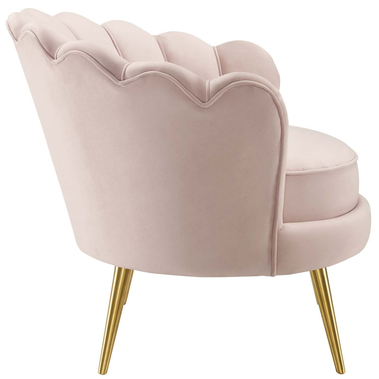 Modway Admire Scalloped Edge Performance Velvet Accent Armchair